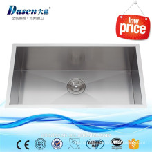 Handmade Undermount Single Trough Basin 30 31 32 inch Stainless Steel R0 Bowl Shallow White Kitchen Sink